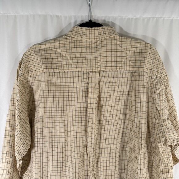 Jos A Bank Dress Shirt Men's Large Yellow Plaid Button Down Shirt Long Sleeve - Picture 8 of 9